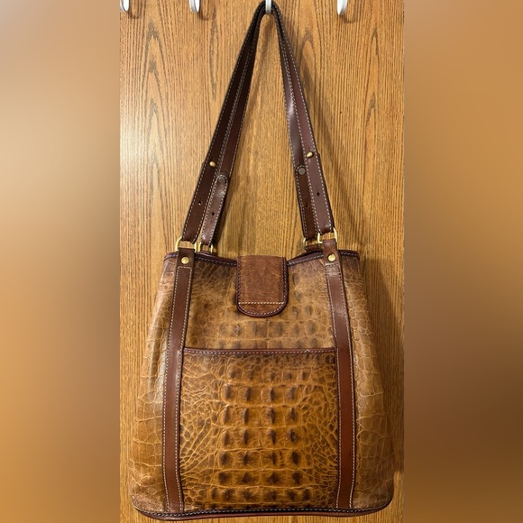 Brahmin Convertible Croc Embossed Tote/Bucket Bag - Vintage - Picture 4 of 12